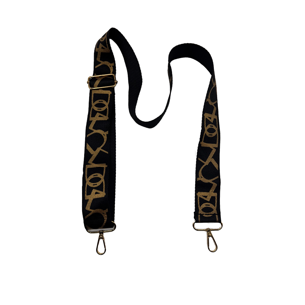 Black gold lettering Strap