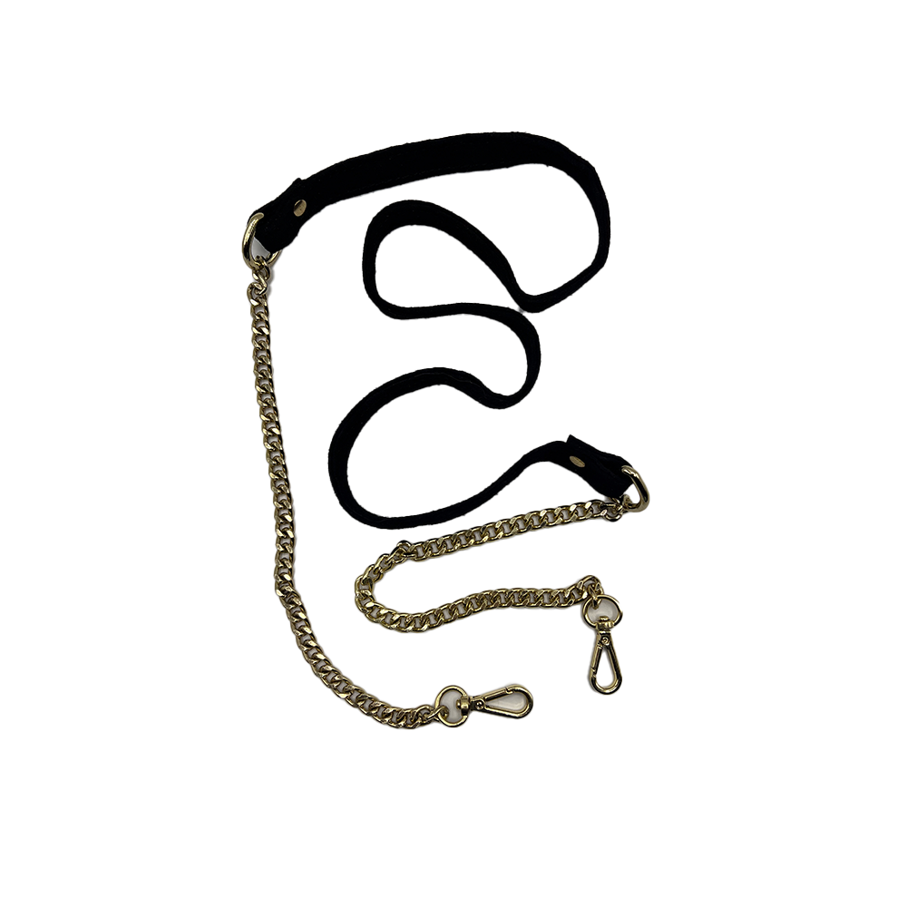 Black suede gold Chain