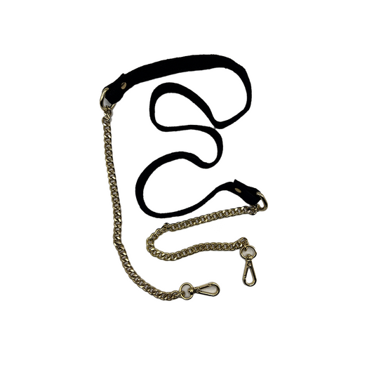 Black suede gold Chain