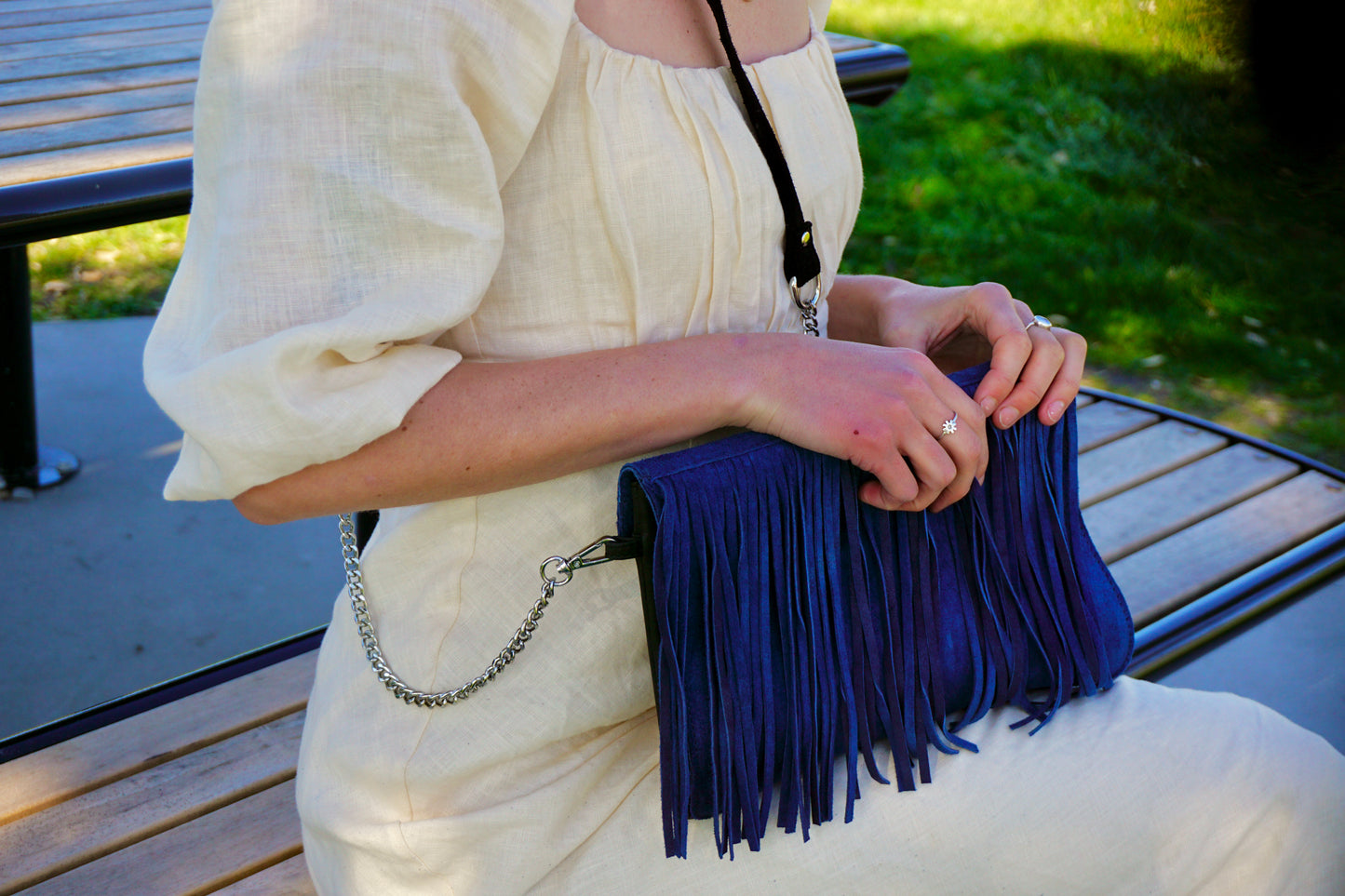 Fringes Suede blue